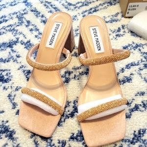 NWT Steve Madden Lilah Blush sparkle heeled sandal